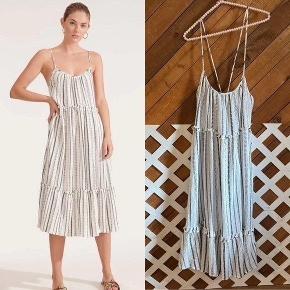 Veronica Beard Dresses & Skirts - Veronica Beard striped Ayesha white/black midi dress size M